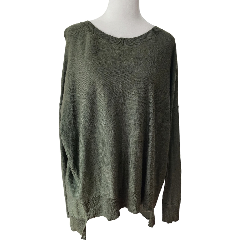 Pendleton Dark Olive Lightweight High Low Merino … - image 1